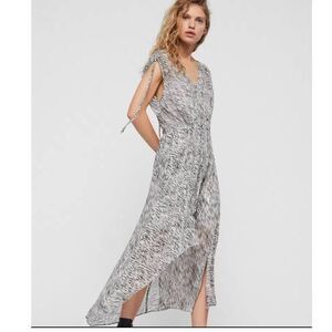 Allsaints Kamila Zed Zebra Print Dress Size Small